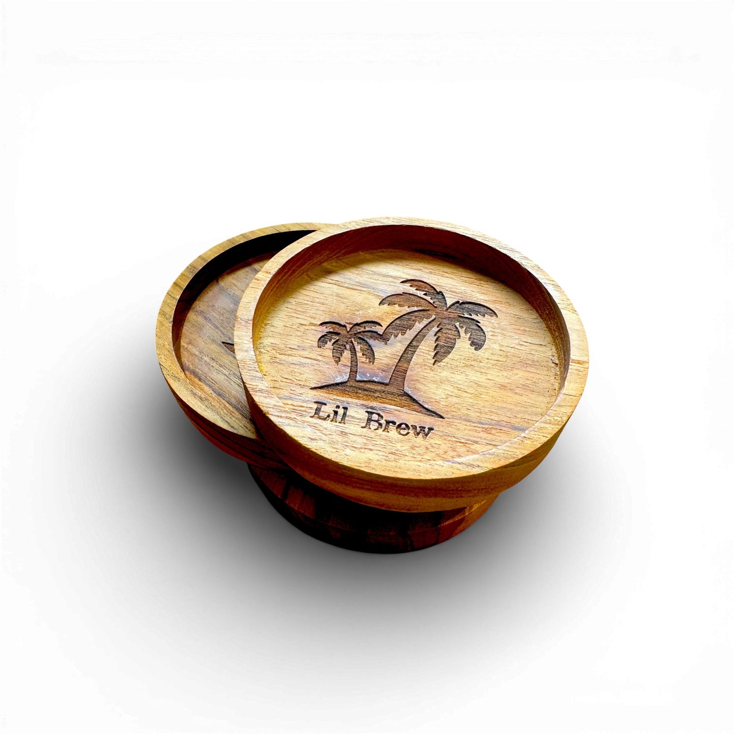Wooden Lil Brew Palm Coasters