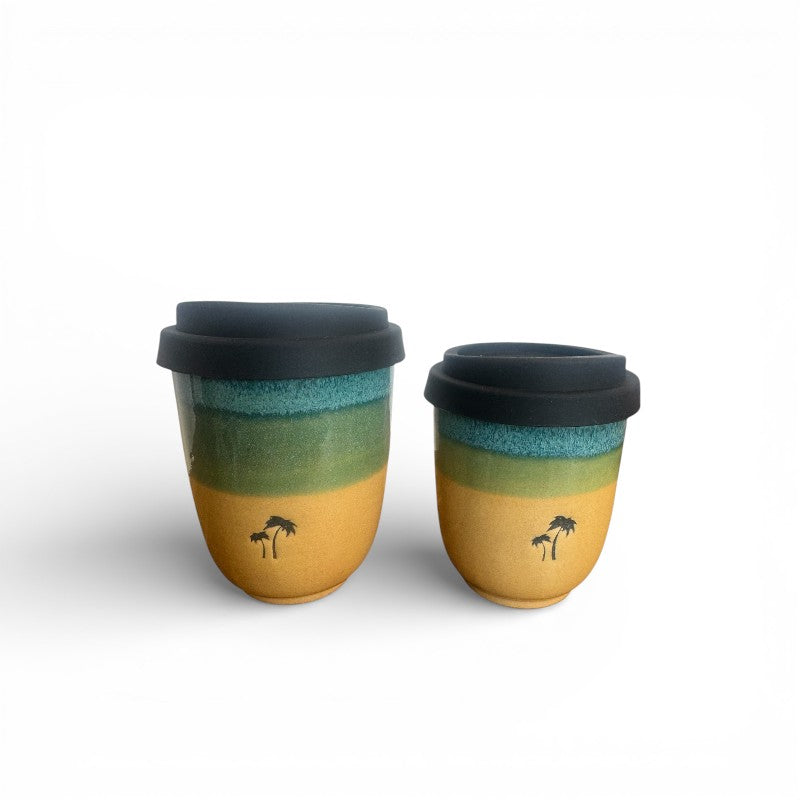 Palm Tree Keep Cup - Sky Blue